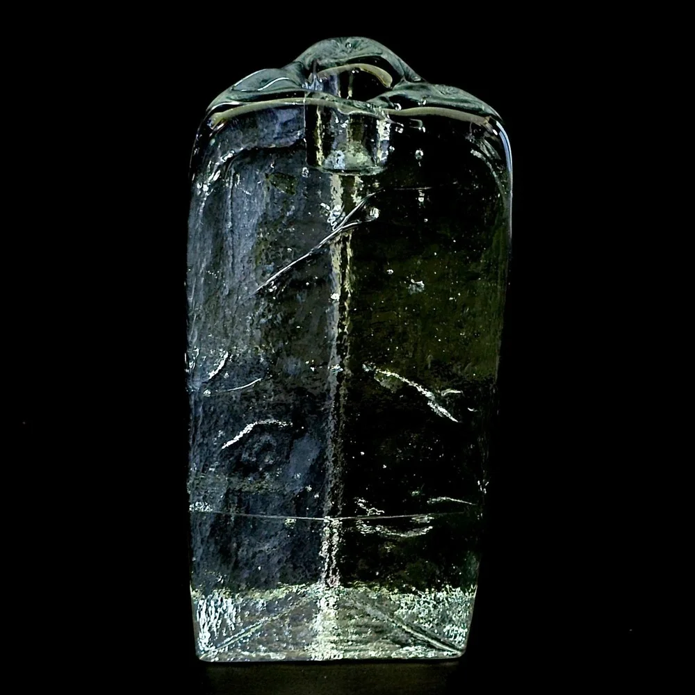Iittala Arkipelago Glass Candle Holder Timo Sarpaneva Finland Triangle Ice 5.75